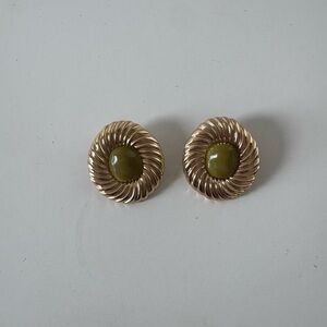 Mango Elegant Gold and Green Earrings